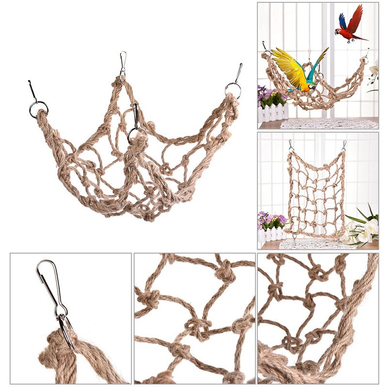 Litewoo Bird Rope Perch Swing Climbing Net Toy Parrot Hammock for Cockatiels Conures Budgie Parakeet Cockatoo Rat Gerbil Chinchilla L - Image 1